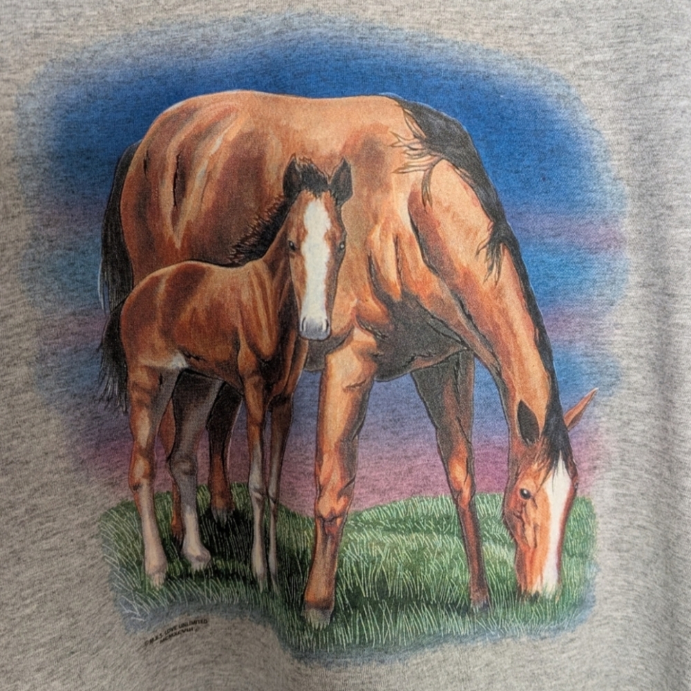 Vintage Horse Graphic T-Shirt Men Large